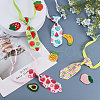 CHGCRAFT Fruit Theme Polyester Pet Ties & Crochet Appliques Sets AJEW-CA0003-85-4
