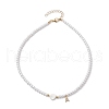 Brass Micro Pave Grade AAA Cubic Zirconia Letter Pendant Necklaces NJEW-JN04771-01-4