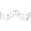 DELORIGIN 2 Yards Polyester with Plastic Beads Tassel Ribbons OCOR-DR0001-01-1