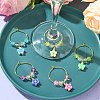 Handmade Polymer Clay Flower Wine Glass Charms AJEW-JO00233-2