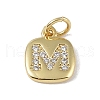 Rack Plating Brass Micro Pave CLear Cubic Zirconia Charms KK-E110-14G-M-1
