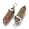 Natural Unakite Double Terminated Pointed Pendants G-F295-04B-2