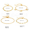 4Pcs 4 Styles Alloy Crystal Rhinestone Butterfly Charm Anklets Sets for Women FS-WGF915E-01-4