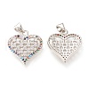Brass Micro Pave Clear Cubic Zirconia Pendants ZIRC-L096-30P-2