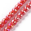 Electroplate Glass Beads Strands GLAA-E036-14D-1