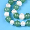 Dyed Natural White Jade Round & Natural Cultured Freshwater Pearl Grooved Potato Beads Strands PEAR-N019-02-4