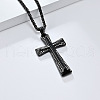 Cross Stainless Steel Crystal Rhinestone Pendant Necklaces FS-WG08269-03-1