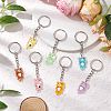 Luminous Transparent Resin Pendants with Iron Split Key Rings Keychain KEYC-JKC01209-1