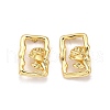 Brass Stud Earrings EJEW-G432-01G-4