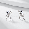 S925 Sterling Silver Dragonfly with Evil Eye Stud Earrings WJ6247-2-2