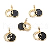 Synthetic Blue Goldstone Clear Cubic Zirconia Pendants KK-E015-26G-1