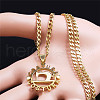 304 Stainless Steel Costura Sewing Machine Holloe Pendant Necklaces NJEW-K283-28G-3