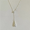 925 Sterling Silver Teardrop Lariat Necklaces FS-WG7BCFA-02-2