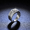 Rhodium Plated 925 Sterling Silver Micro Pave 6.5x3.9mm Cubic Zirconia Finger Rings WGBE16F-18-3