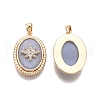 Brass Micro Pave Clear Cubic Zirconia Pendants KK-C005-08G-1