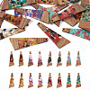  16Pcs 8 Colors Transparent Resin & Walnut Wood Big Pendants RESI-TA0001-95-1