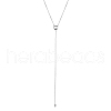 925 Sterling Silver Micro Pave Cubic Zirconia Tassel Necklaces HK3551-1