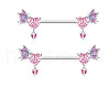 Brass Rhinestone Nipple Rings WG50E44-12-1