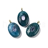 Natural Apatite & Cubic Zirconia Pendants G-Z076-01G-09-1