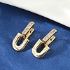 Brass Clear Cubic Zirconia U-Shaped Hoop Earrings EJEW-Q016-20G-1