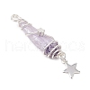 3Pcs 3 Styles Electroplated Natural Quartz Crystal Nuggets Copper Wire Wrapped Pendants PALLOY-JF03128-02-4