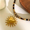 304 Stainless Steel Pendant Leopard Print Flannel Cord Necklaces NJEW-K289-01A-G-1