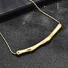 Ion Plating(IP) 304 Stainless Steel Round Snake Chain Textured Bar Pendant Necklaces for Women NJEW-K276-15G-4