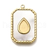 Ion Plating(IP) 304 Stainless Steel Pave Shell Pendants STAS-K263-67G-1