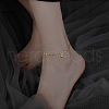 Alloy Round Charm Dapped Chains Anklets WGFEED8-02-1