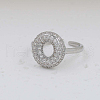 Brass Micro Pave Clear Cubic Zirconia Cuff Rings FS-WG17FF6-15-1