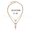 Heart & Butterfly & Lock & Key Zinc Alloy Crystal Rhinestone 3 Layers Pendant Necklaces FS-WGEE0B8-01-2
