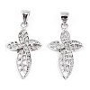Rhodium Plated 925 Sterling Silver Micro Pave Clear Cubic Zirconia Pendants STER-T007-46P-1