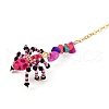 Halloween Theme Spider & Skull Dyed Synthetic Turquoise & Glass Seed Beads Pendant Decorations HJEW-MZ00282-7