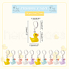 10Pcs 5 Colors Opaque Resin Duck Charms Locking Stitch Makers HJEW-PH01852-2