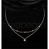 925 Sterling Chains Double Layer Bib Necklace JN1132A-1