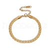 316 Stainless Steel Flat Link Chain Bracelet for Women BJEW-G655-09G-1