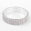 4 Row stretch Rhinestone Bracelet B115-4-1