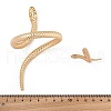 Alloy Wrap Snake Cuff Bangles & Rings Sets for Women SJEW-R001-01KCG-3