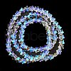 Electroplate Transparent Glass Beads Strands EGLA-U004-03A-HP03-2