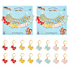 12Pcs 4 Colors Alloy Enamel Book Charm Locking Stitch Markers HJEW-PH01639-1