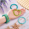 6Pcs 6 Styles 8mm Glass Round Beaded Stretch Bracelet Sets BJEW-TAC0025-7