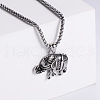 Vintage Stainless Steel Elephant Pendant Punk Hip-hop Necklaces High-end Jewelry Accessories BR9390-1-1