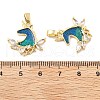Brass Enamel Micro Pave Cubic Zirconia Pendants KK-M325-04G-2
