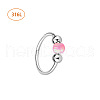 316L Surgical Stainless Steel & Synthetic Opal Ball Hoop Nose Rings WGD306E-04-2