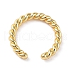 Rack Plating Brass Twist Rope Shape Open Cuff Rings for Women RJEW-Q777-01G-1