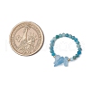 Natural Aquamarine Beaded Rings RJEW-TA00191-05-3