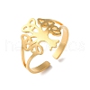 304 Stainless Steel Adjustable Cuff Rings RJEW-L129-03G-3