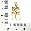 Rack Plating Real 18K Gold Plated Brass Micro Pave Clear Cubic Zirconia Pendants KK-B084-13G-02-3