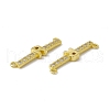Rack Plating Brass Micro Pave Clear Cubic Zirconia Connector Charms KK-C007-37G-R-3
