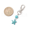 Dyed Synthetic Turquoise Pendant Decorations HJEW-JM03372-02-3
